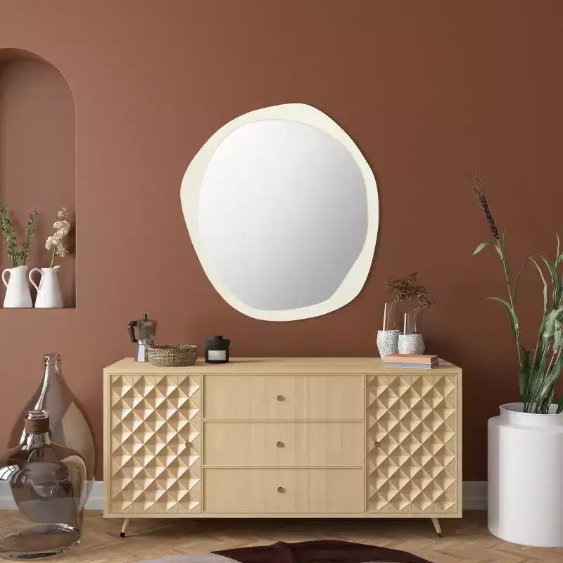 Miroir mural ivoire 29 x 30