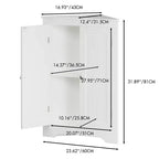 Meuble de Rangement d'Angle Autoportant pour Salle de Bain avec Étagère Réglable