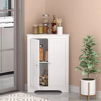 Meuble de Rangement d'Angle Autoportant pour Salle de Bain avec Étagère Réglable