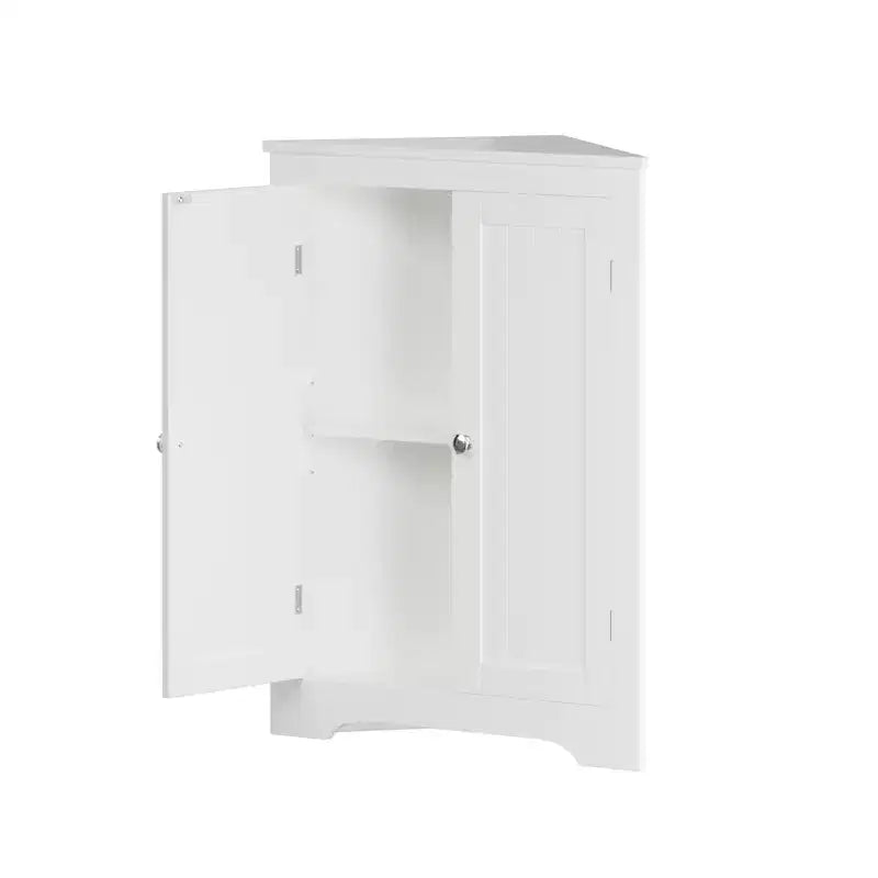 Meuble de Rangement d'Angle Autoportant pour Salle de Bain avec Étagère Réglable