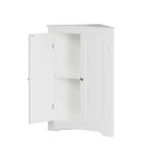 Meuble de Rangement d'Angle Autoportant pour Salle de Bain avec Étagère Réglable