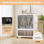 Penderie pour Animaux, Meuble de Rangement Empilable, Armoire à Vêtements, Organisateurs de Placard et Contenants de Rangement avec Portes, Roues et Tiges de Suspension