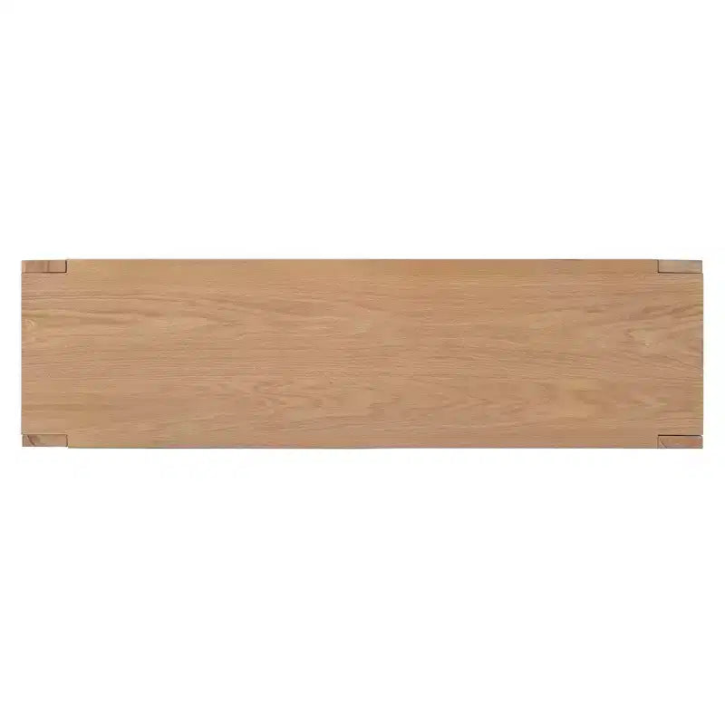 Buffet de salle à manger/salon en bois rétro 4 portes, style campagnard avec rangement, finition vieillie et étagères réglables, naturel