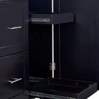 Îlot de cuisine roulant avec rangement, chariot de cuisine avec plateau en bois d'hévéa, 3 tiroirs, 2 étagères coulissantes et étagère interne, support à épices et support à torchons.