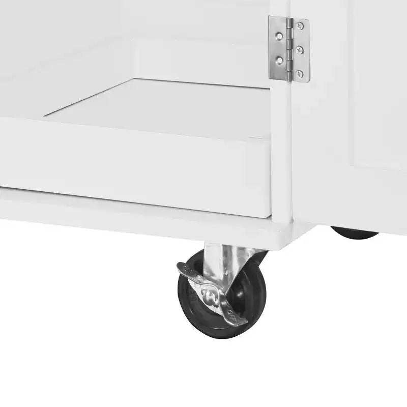 Îlot de cuisine roulant avec rangement, chariot de cuisine avec plateau en bois d'hévéa, 3 tiroirs, 2 étagères coulissantes et étagère interne, support à épices et support à torchons.