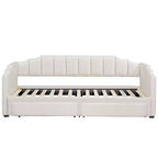 Lit de repos rembourré Twin XL avec 2 tiroirs de rangement, extensible en lit King Size