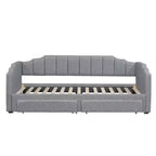 Lit de repos rembourré Twin XL avec 2 tiroirs de rangement, extensible en lit King Size