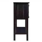 Console en bois massif de 122 cm avec 2 tiroirs, des armoires et une étagère inférieure pour salon et salle à manger, Espresso