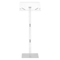 VEVOR Podium Stand, 43-Inch Acrylic Lectern, Portable Laptop Desk with Wide Reading Surface, Book Clips, Adjustable Angle, Transparent