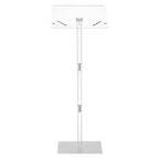 VEVOR Podium Stand, 43-Inch Acrylic Lectern, Portable Laptop Desk with Wide Reading Surface, Book Clips, Adjustable Angle, Transparent
