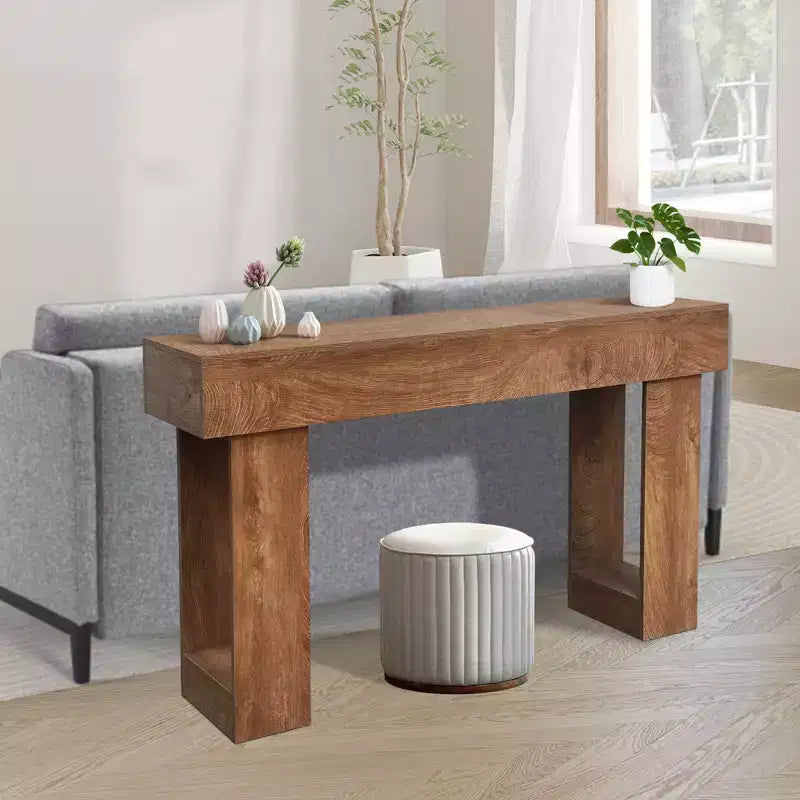 Table console longue de 63 pouces pour l'entrée - Table de canapé de style rustique pour l'arrière du canapé, le couloir et le salon, Table d'entrée en bois rustique pour le hall, Décoration intérieure