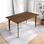 Table à manger en bois massif du milieu du siècle, 4 à 6 places, finition brune