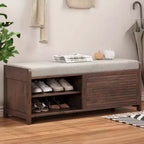 Banc à chaussures avec rangement et coussin mobile