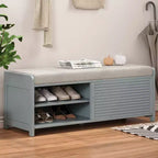 Banc à chaussures avec rangement et coussin mobile