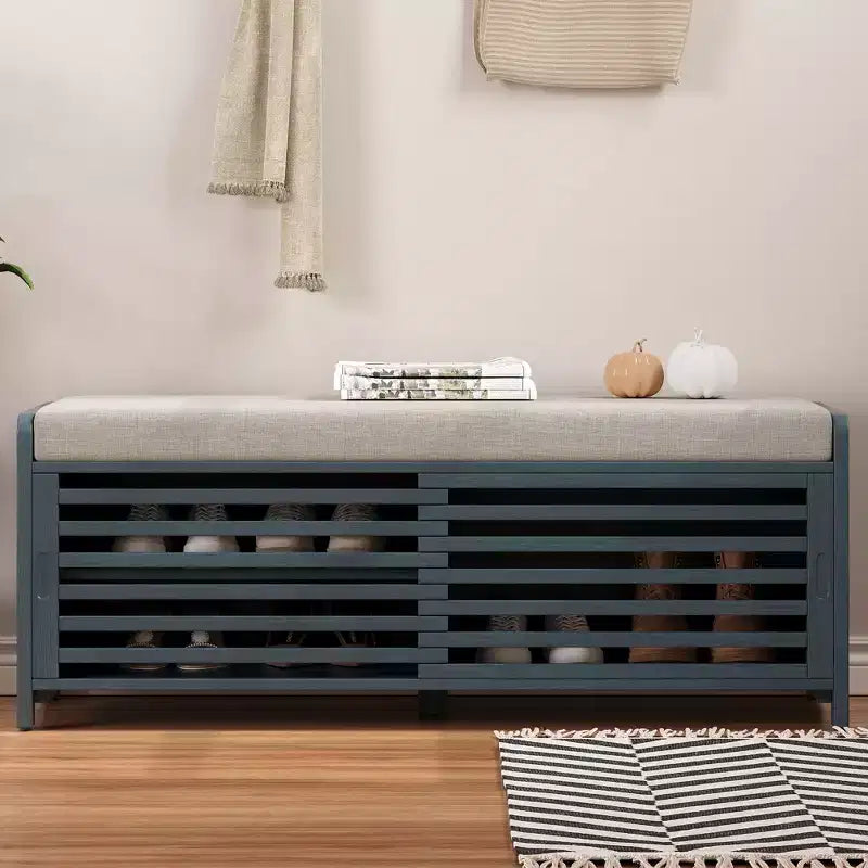 Banc à chaussures avec rangement et coussin mobile