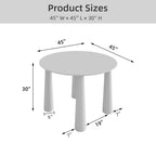 Table de salle à manger ronde de 45 pouces, table de cuisine pour 4 personnes avec plateau à bord incurvé et 4 pieds coniques pour salon, salle à manger, café, bureau, robuste, noir