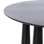 Table de salle à manger ronde de 45 pouces, table de cuisine pour 4 personnes avec plateau à bord incurvé et 4 pieds coniques pour salon, salle à manger, café, bureau, robuste, noir