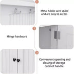 Meuble d'entrée 4 en 1 avec banc de rangement à chaussures, porte-manteau à 4 crochets, organisateur d'entrée avec étagères et armoire, blanc