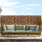 Paravent rectangulaire de 183 cm pour l'intimité avec cadre galvanisé Clôture de jardin Patio Extérieur Marron