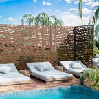 Paravent rectangulaire de 183 cm pour l'intimité avec cadre galvanisé Clôture de jardin Patio Extérieur Marron