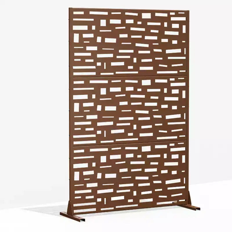 Paravent rectangulaire de 183 cm pour l'intimité avec cadre galvanisé Clôture de jardin Patio Extérieur Marron