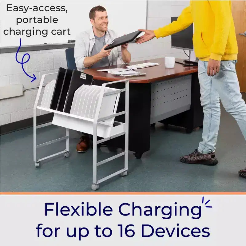 Chariot de recharge ouvert pour 16 appareils maximum - Blanc