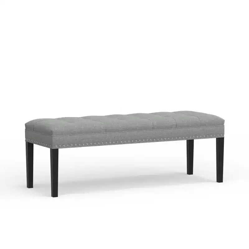 46.5 Banc rembourré avec pieds en bois