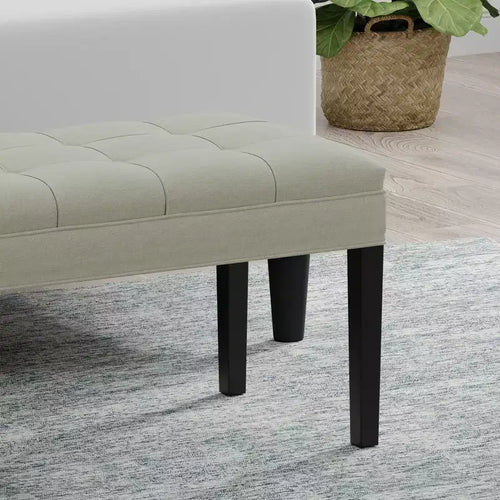 46.5 Banc rembourré avec pieds en bois
