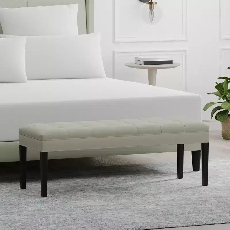 Glenwillow Home 46.5 Upholstered Bench with Wood Legs