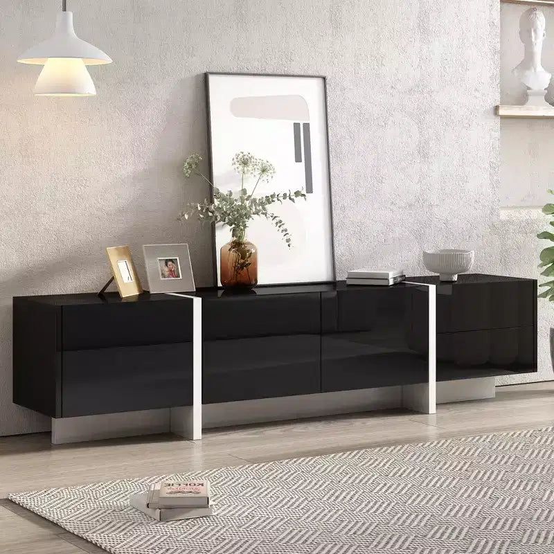 Modern TV Stand for TVs up to 80'' with High Gloss UV Surface-ModernLuxe