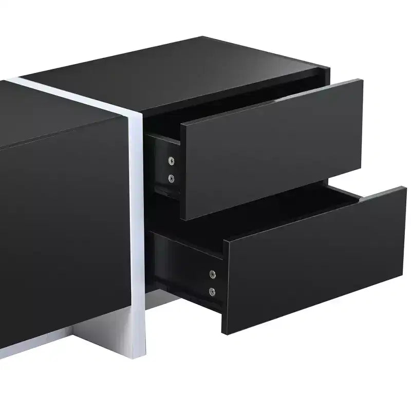 Meuble TV moderne pour téléviseurs jusqu'à 80'' avec surface UV haute brillance