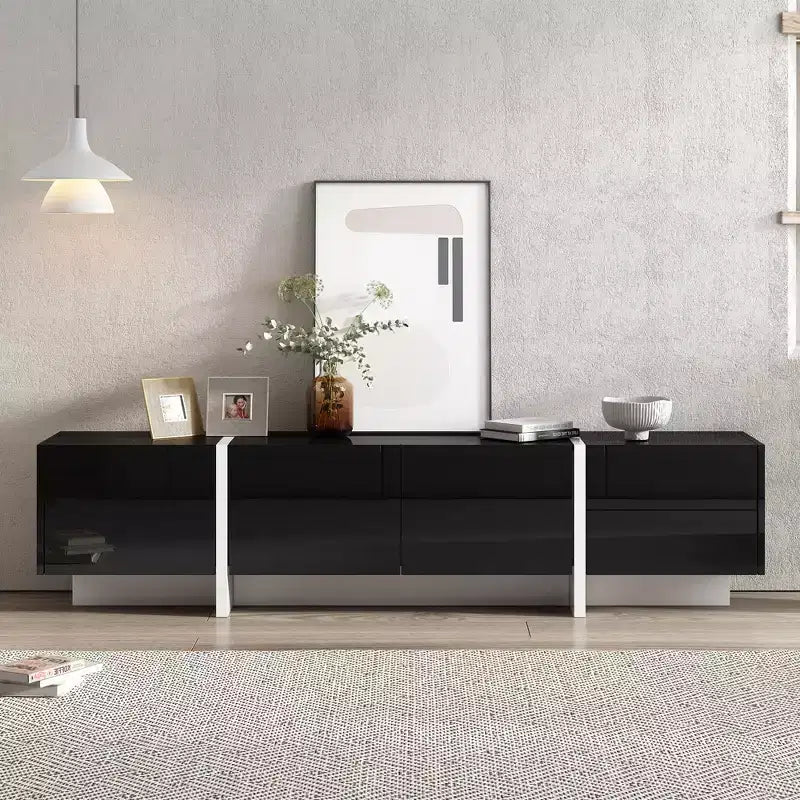 Meuble TV moderne pour téléviseurs jusqu'à 80'' avec surface UV haute brillance
